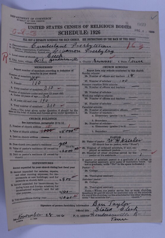 Scan of Cumberland Presbyterian Church: 669