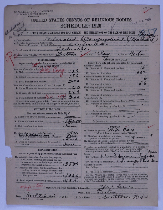 Scan of Federated Churches: 172
