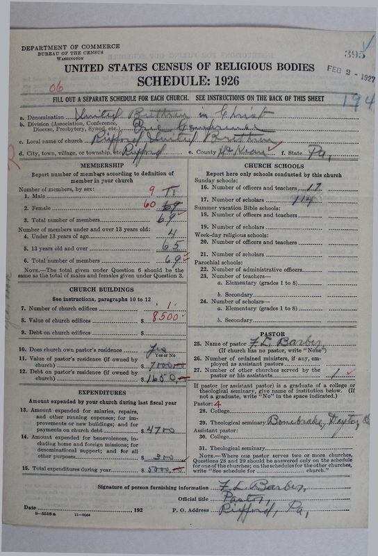 Scan of Church of the United Brethren in Christ: 395