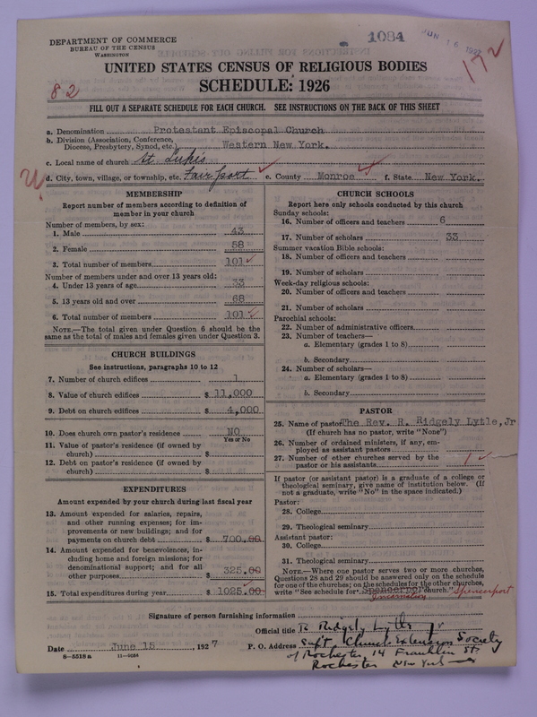 Scan of Protestant Episcopal Church: 1084