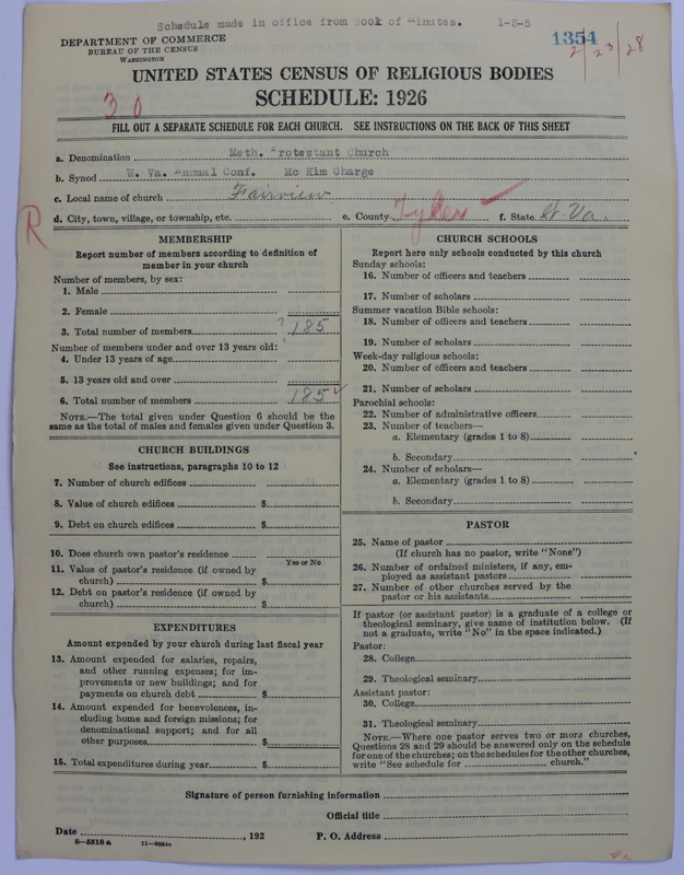 Scan of Methodist Protestant Church: 1354