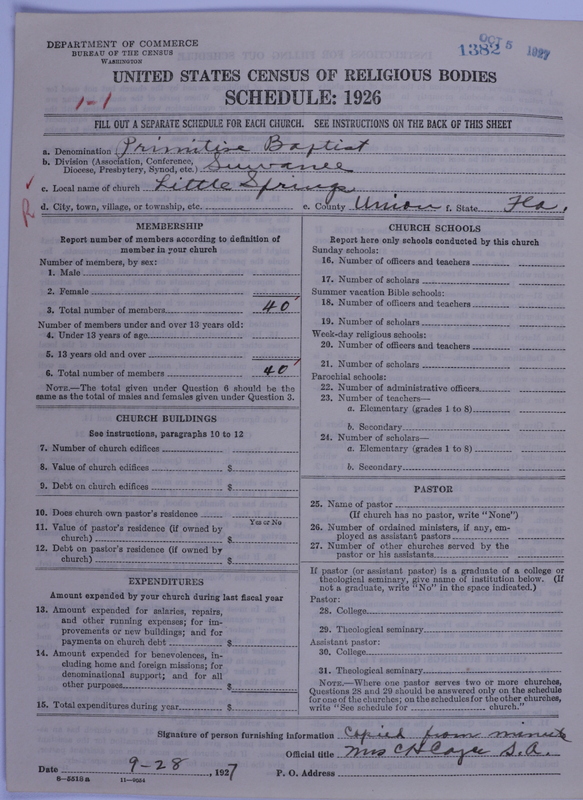 Scan of Primitive Baptists: 1382