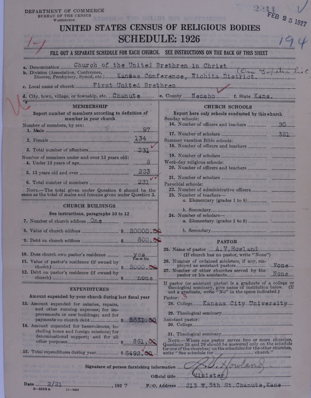 Scan of Church of the United Brethren in Christ: 2211