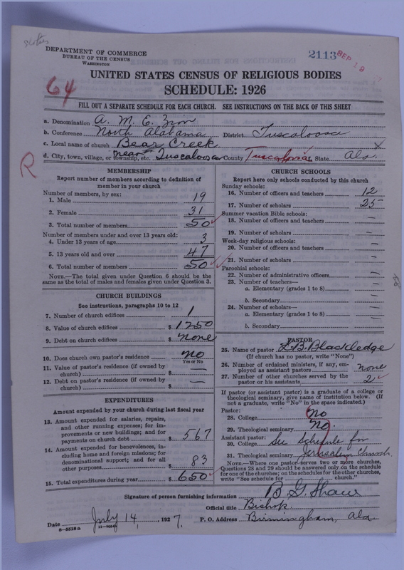 Scan of African Methodist Episcopal Zion Church: 2113
