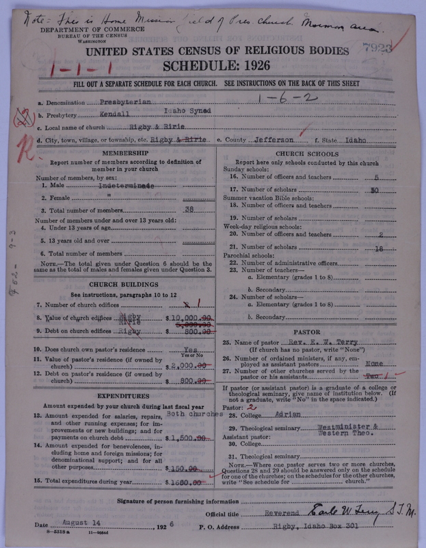 Scan of Presbyterian Church in the United States of America: 7923