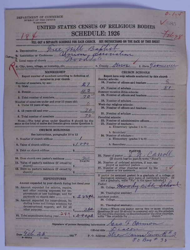 Scan of Free Will Baptists: 685