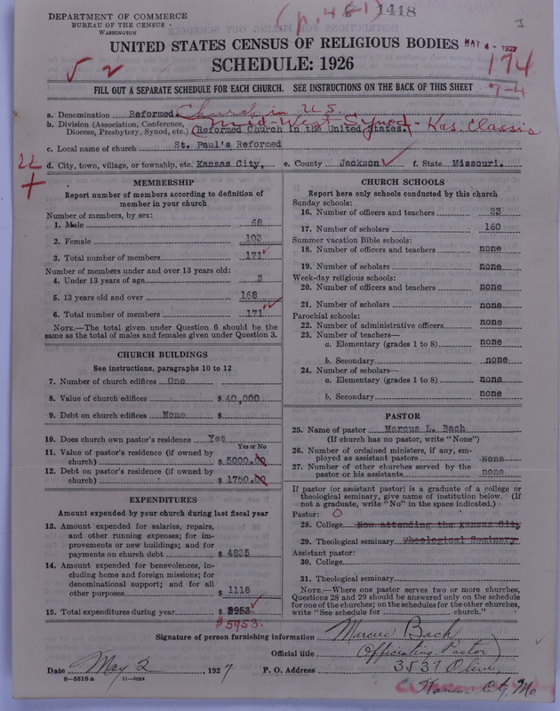 Scan of Reformed Church in the United States: 1418