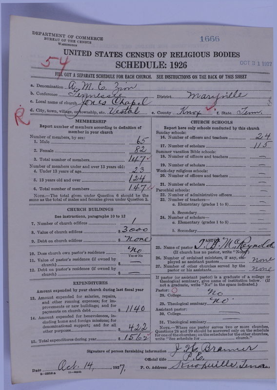 Scan of African Methodist Episcopal Zion Church: 1666