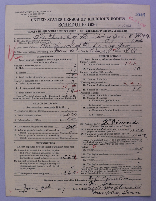 Scan of Church of the Living God, Christian Workers for Fellowship: 16