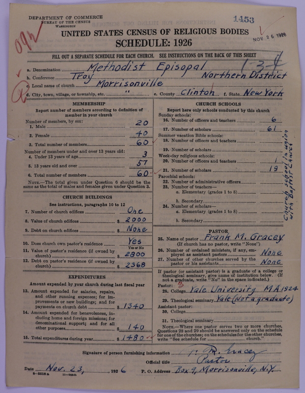 Scan of Methodist Episcopal Church: 1453