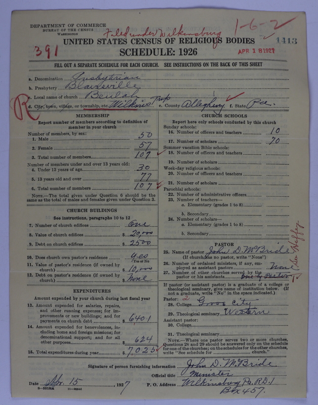 Scan of Presbyterian Church in the United States of America: 1413