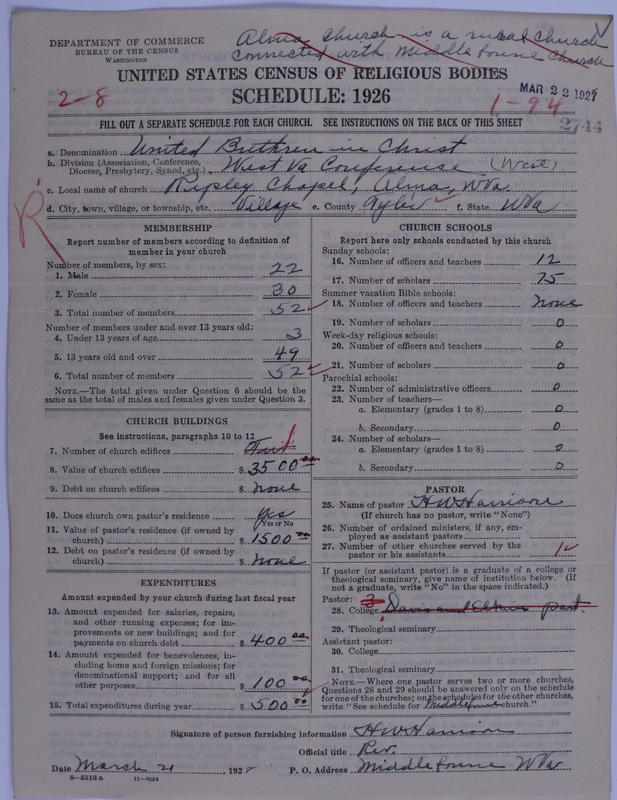 Scan of Church of the United Brethren in Christ: 2744