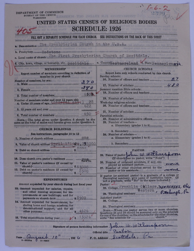 Scan of Presbyterian Church in the United States of America: 2399