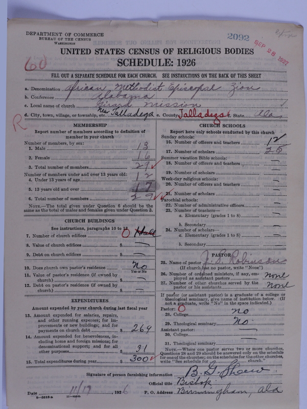 Scan of African Methodist Episcopal Zion Church: 2092