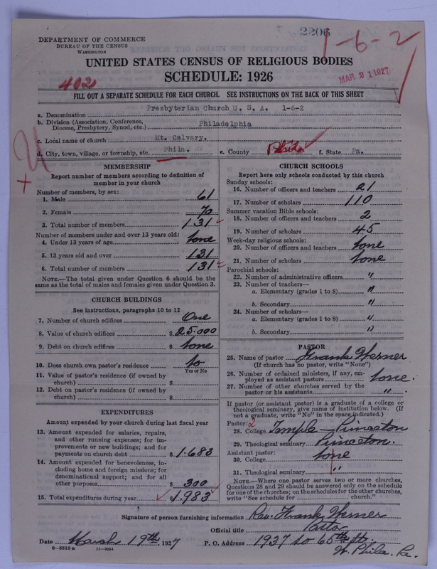 Scan of Presbyterian Church in the United States of America: 2206