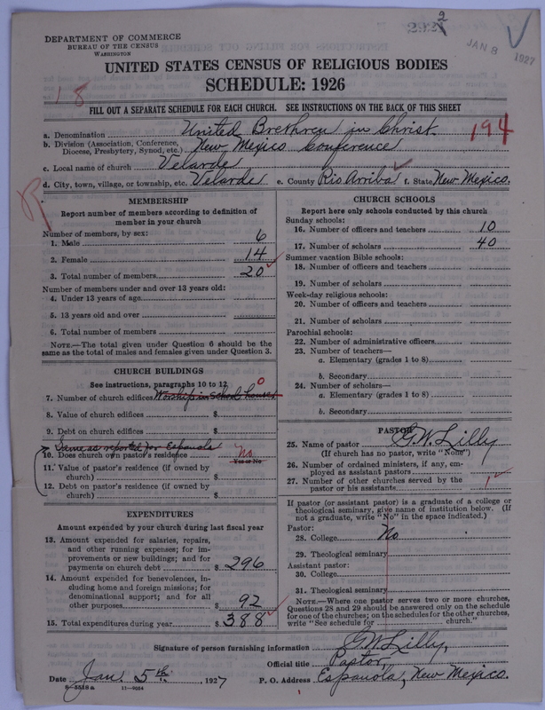 Scan of Church of the United Brethren in Christ: 2922