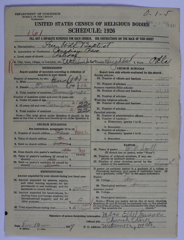 Scan of Free Will Baptists: 946
