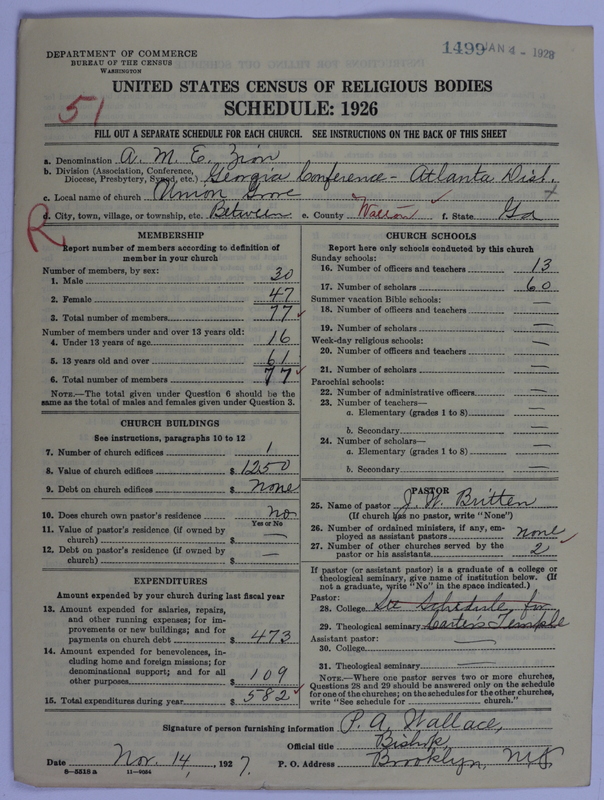 Scan of African Methodist Episcopal Zion Church: 1499