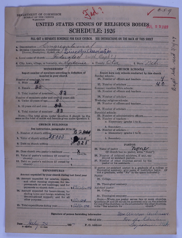 Scan of Federated Churches: