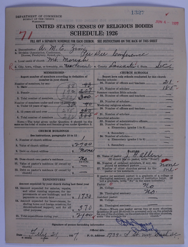 Scan of African Methodist Episcopal Zion Church: 1327