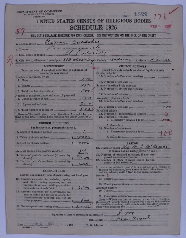 Scan of Roman Catholic Church: 1829