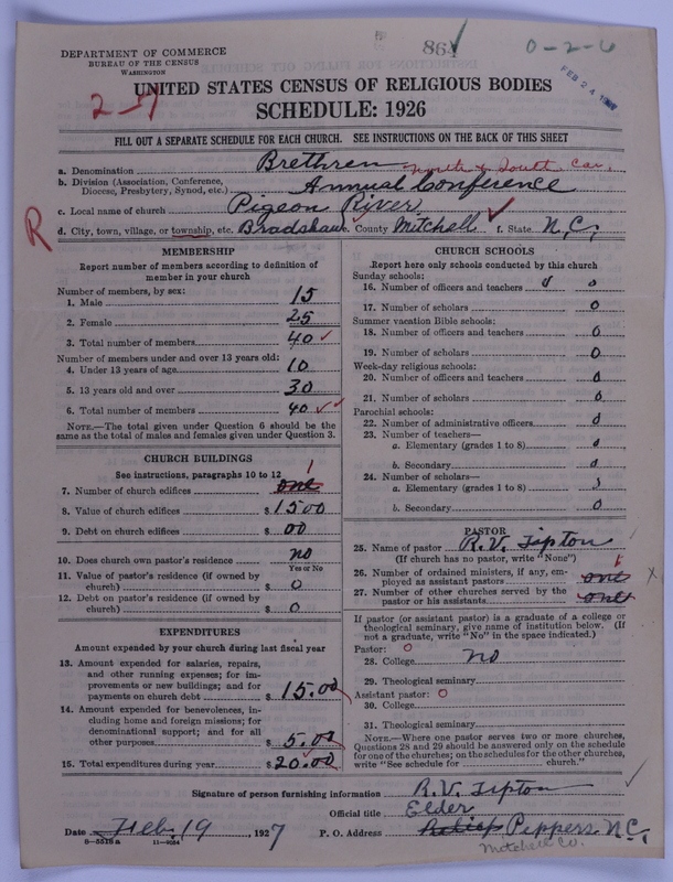 Scan of Church of the Brethren (Conservative Dunkers): 864