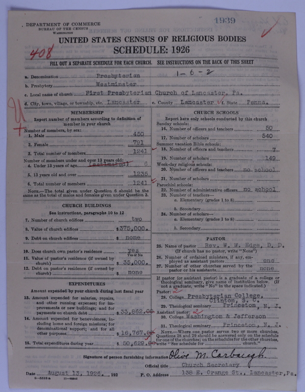 Scan of Presbyterian Church in the United States of America: 1939