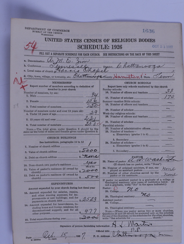 Scan of African Methodist Episcopal Zion Church: 1636