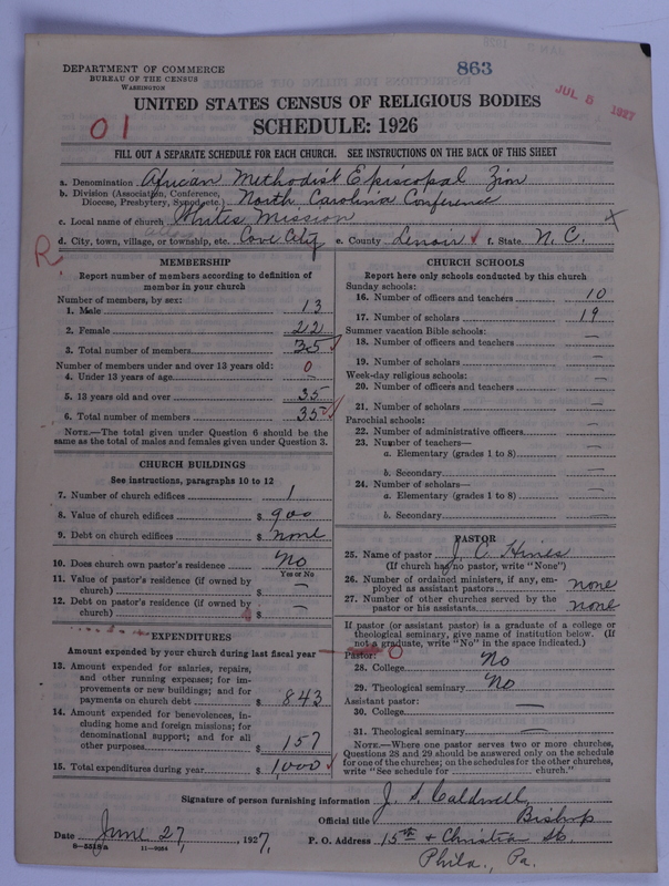 Scan of African Methodist Episcopal Zion Church: 863