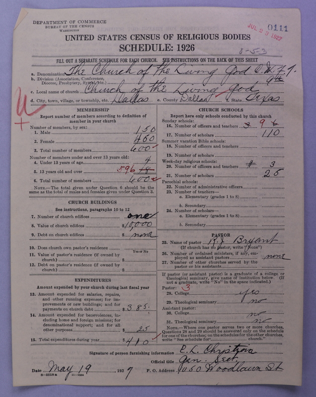 Scan of Church of the Living God, Christian Workers for Fellowship: 111