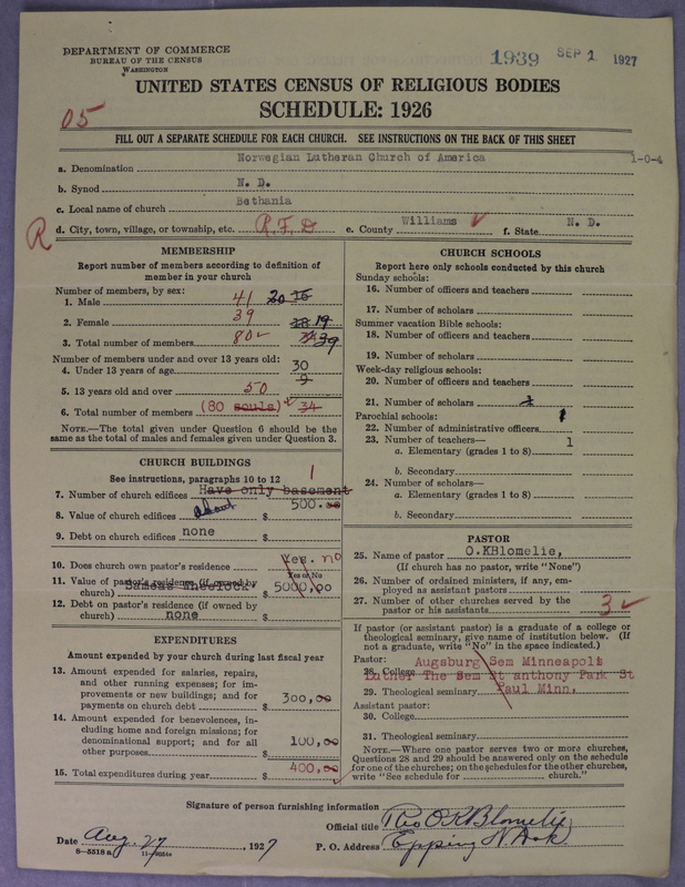 Scan of Norwegian Lutheran Church of America: 1939