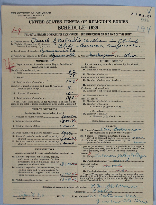 Scan of Church of the United Brethren in Christ: 916