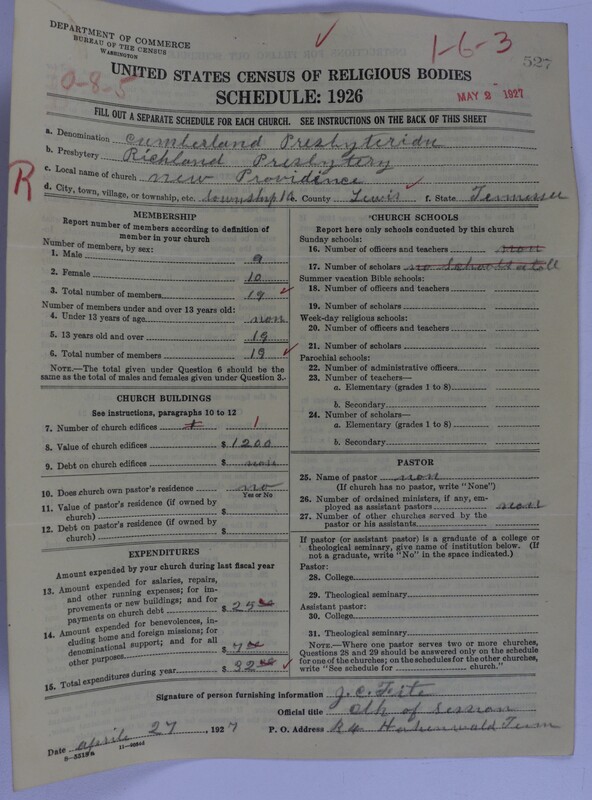 Scan of Cumberland Presbyterian Church: 527