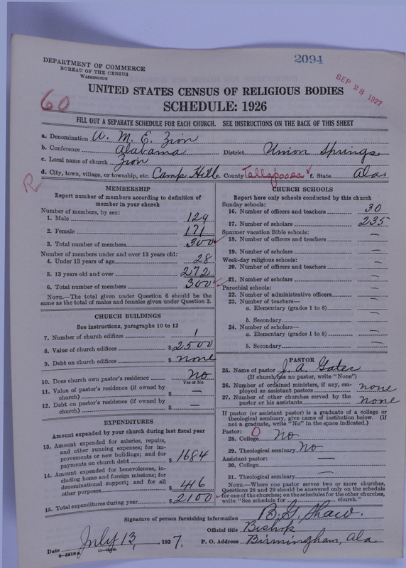 Scan of African Methodist Episcopal Zion Church: 2094