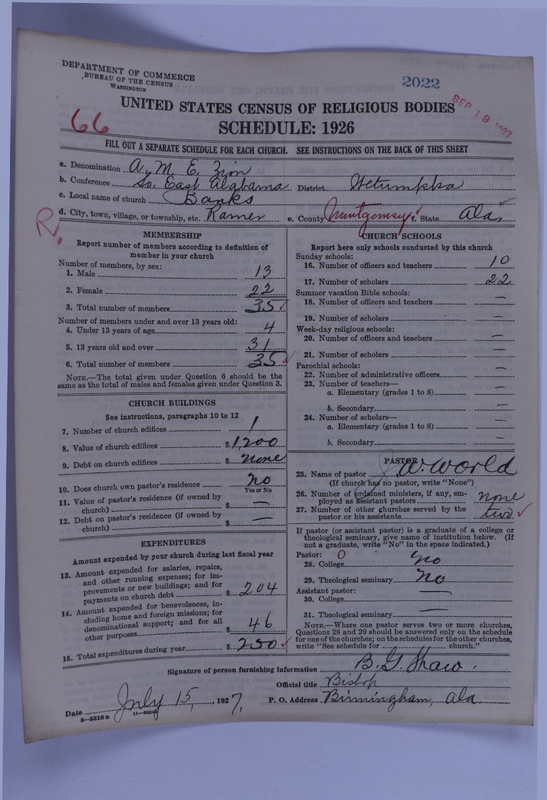 Scan of African Methodist Episcopal Zion Church: 2022