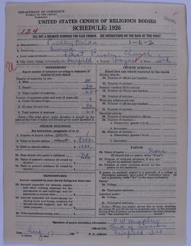 Scan of Presbyterian Church in the United States of America: 3896