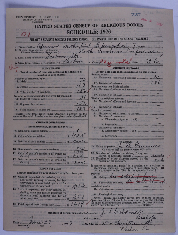 Scan of African Methodist Episcopal Zion Church: 727