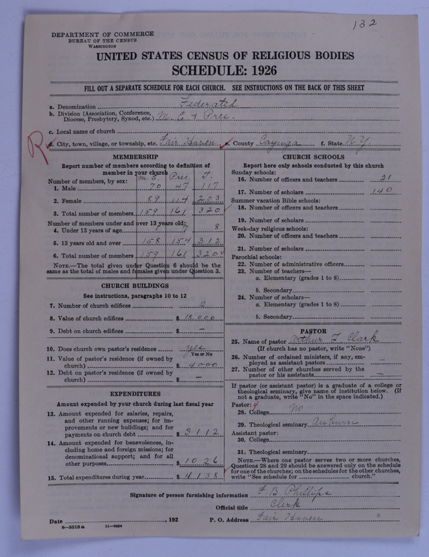 Scan of Federated Churches: 132