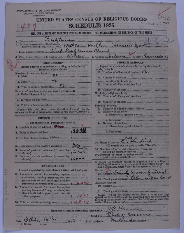 Scan of Presbyterian Church in the United States of America: 6916