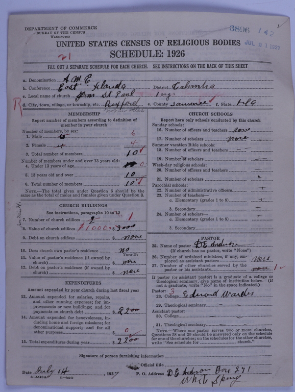 Scan of African Methodist Episcopal Church: 3896