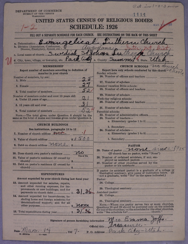 Scan of Evangelical Lutheran Augustana Synod of North America: 1111