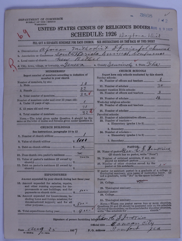 Scan of African Methodist Episcopal Church: 3868