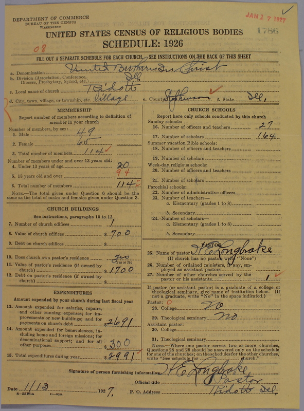 Scan of Church of the United Brethren in Christ: 1786