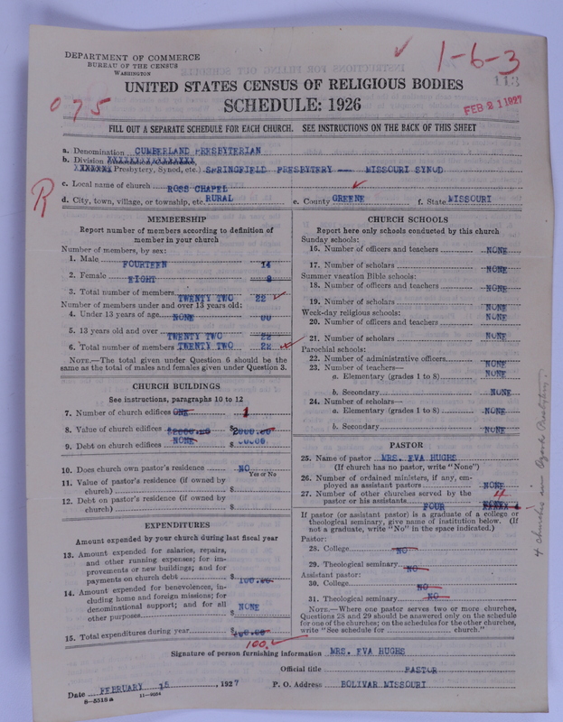Scan of Cumberland Presbyterian Church: 113
