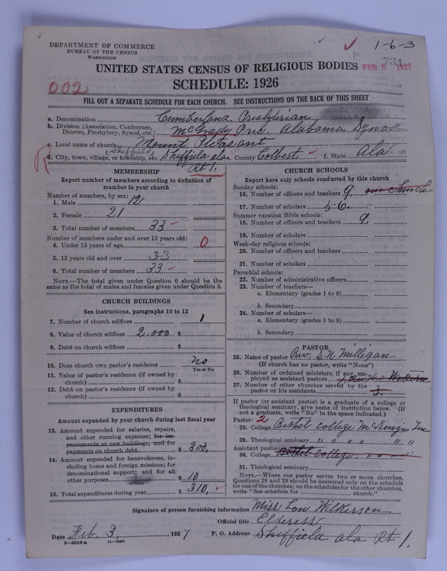 Scan of Cumberland Presbyterian Church: 731