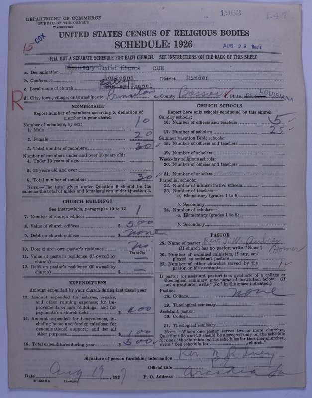 Scan of Colored Methodist Episcopal Church: 1963