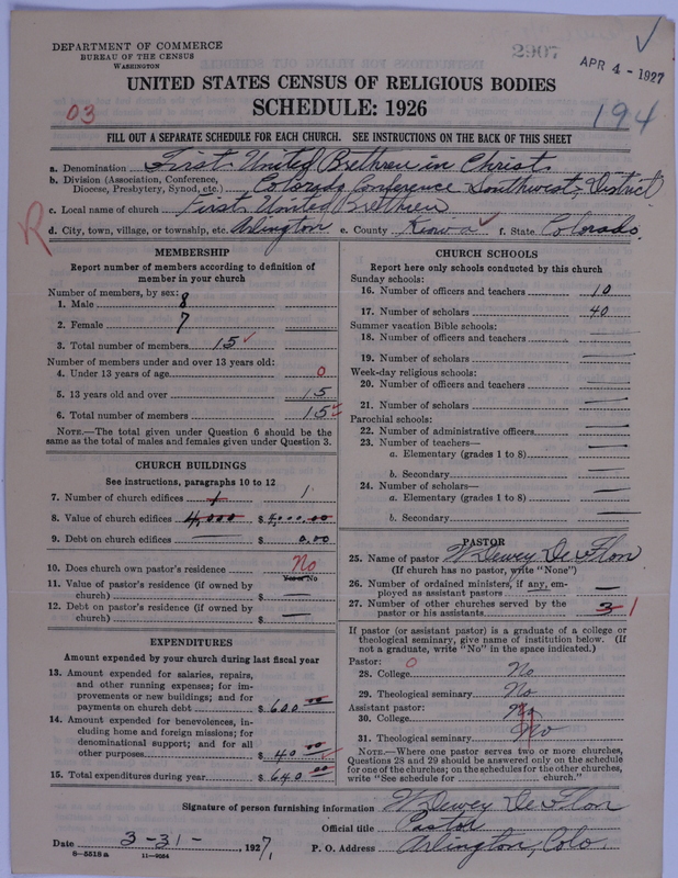 Scan of Church of the United Brethren in Christ: 2907