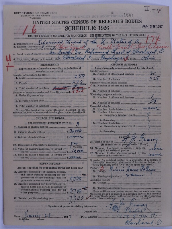 Scan of Reformed Church in the United States: 990
