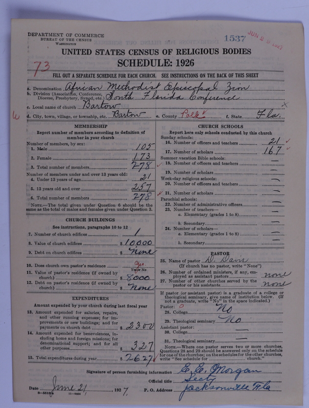 Scan of African Methodist Episcopal Zion Church: 1537