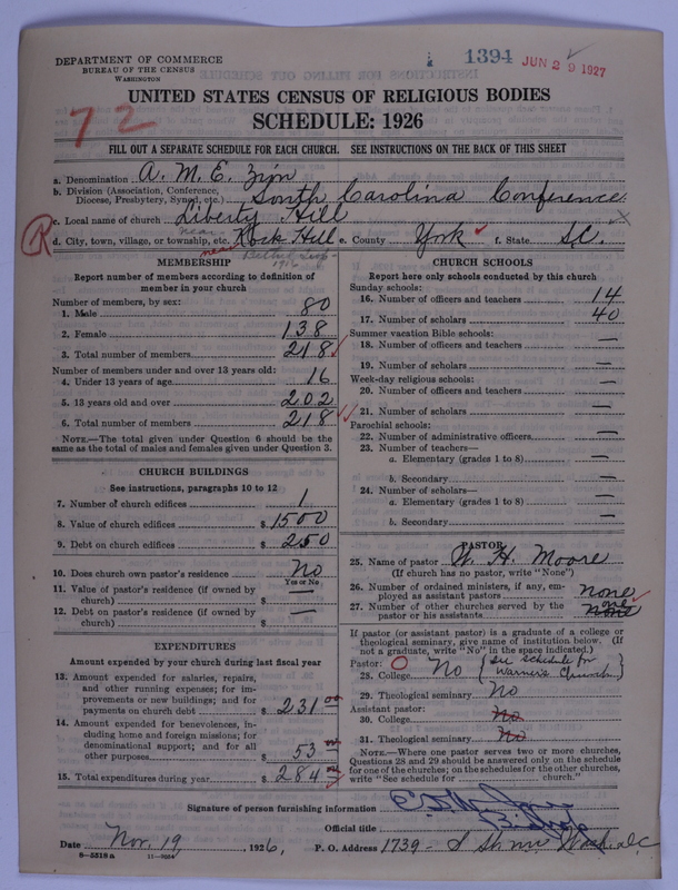 Scan of African Methodist Episcopal Zion Church: 1394